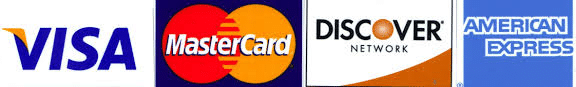 Visa, MasterCard, Discover, American Express