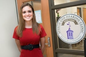 Sara Hahn at the Speech and Hearing Clinic at Truman State University