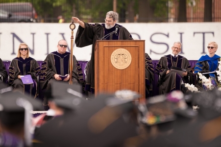 Brother Guy Consolmagno, S.J., presenting the Commencement address Brother Guy Consolmagno, S.J., presented the Commencement address