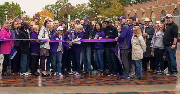 Ribbon-cutting ceremony for Sandra K. Giachino Reavey Sesquicentennial Plaza