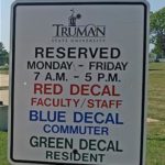 Parking sign on Truman campus