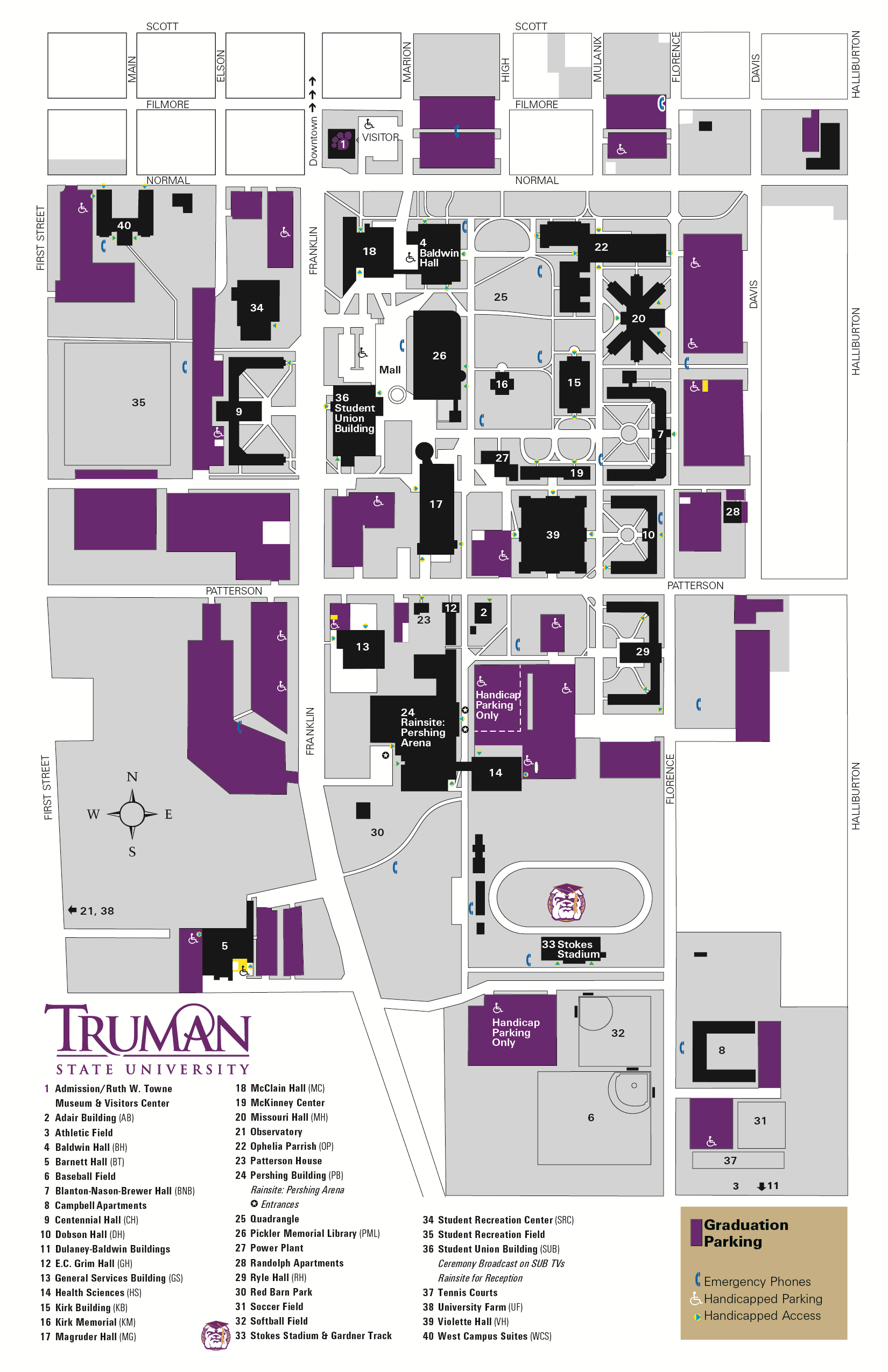 Parking Map for Commencement