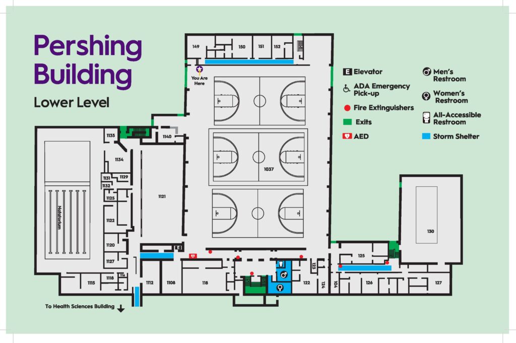 Pershing Lower Level Map