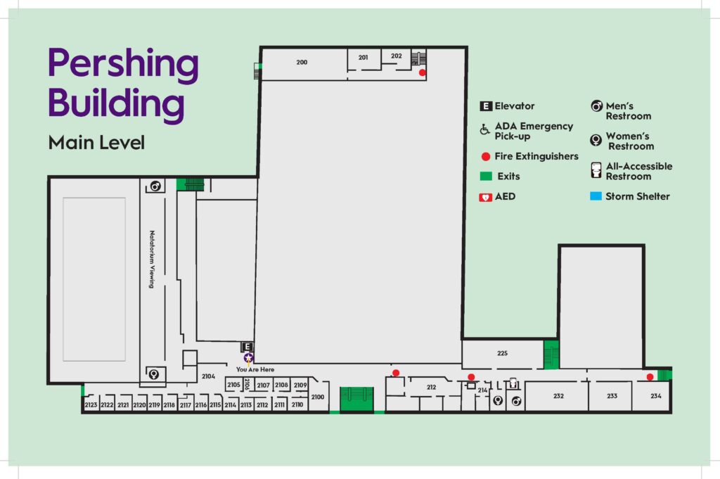 Pershing Main Level Map
