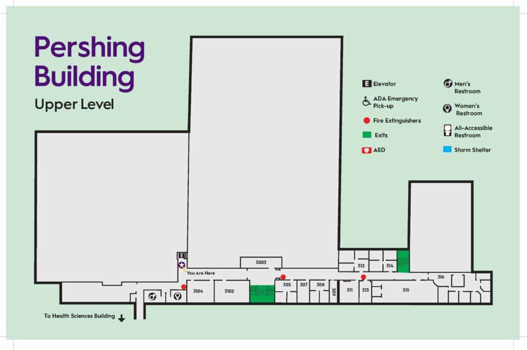 Pershing Upper Level Map