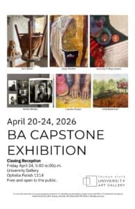 BA capstone poster featuring event details and artwork