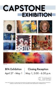 BFA capstone poster featuring event details and artwork