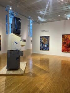 sculpture and artwork in the gallery