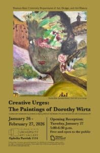 Creative urges poster featuring event details and artwork